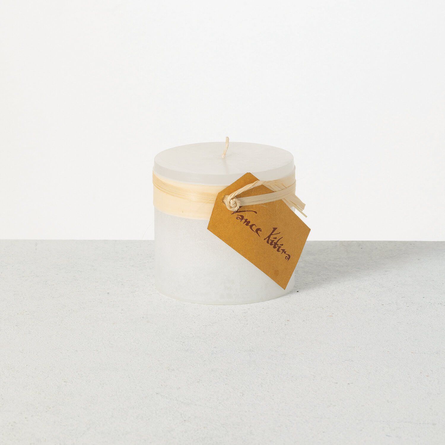 White Timber Candle - , Size: 3 X 3
