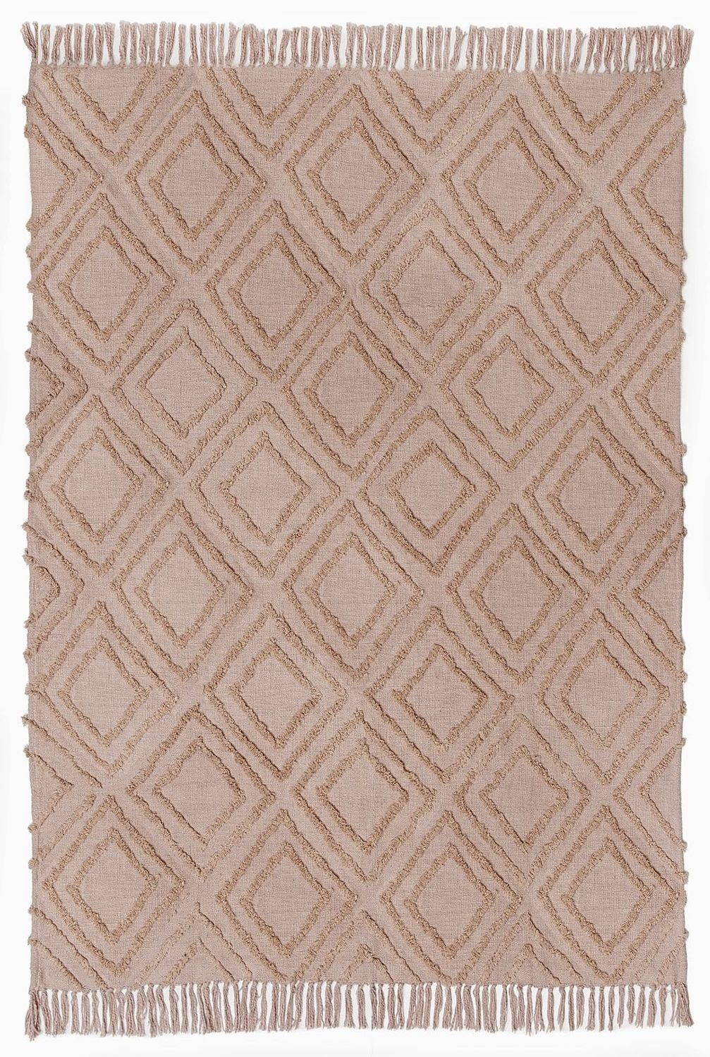Vauxhall Cotton Throw Blanket - , Color: Blush