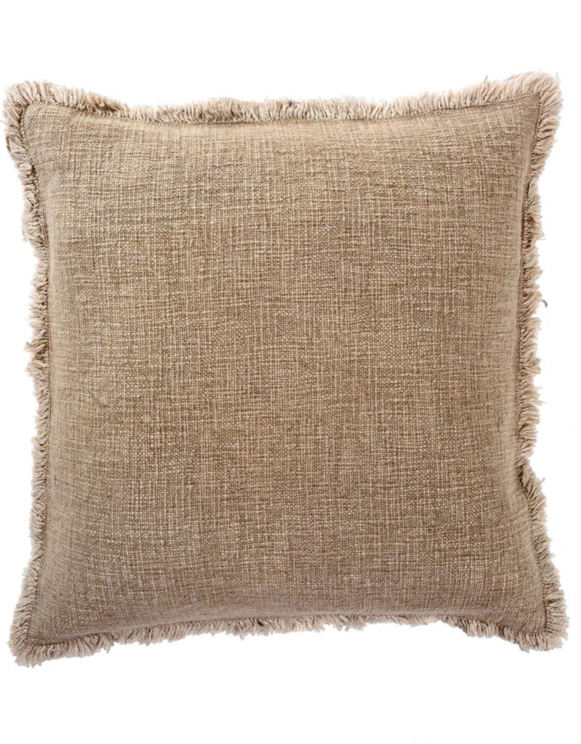 Selena Linen Pillow - , Color: Dusty Beige