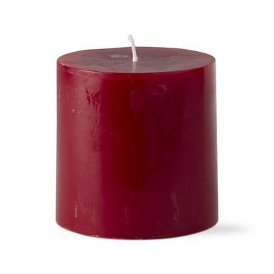 Cranberry Pillar Candle - , Size: 3x3