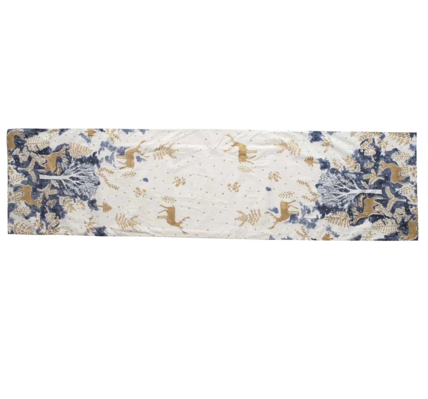 Blue &amp; Gold Deer Table Runner