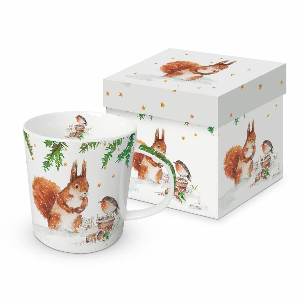 Squirrel &amp; Robin Mug Gift Box
