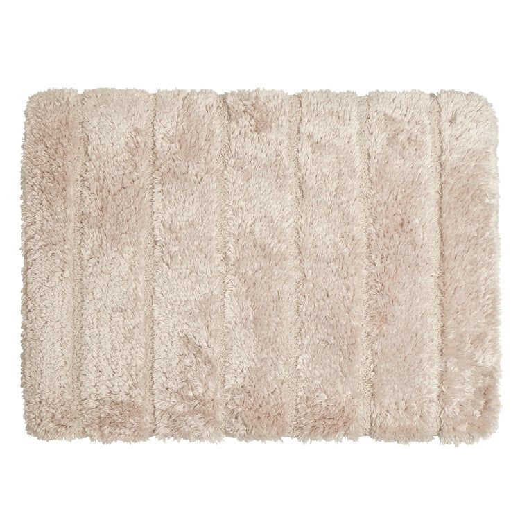 Luxe Ribbed Bath Mat - , Color: Cream