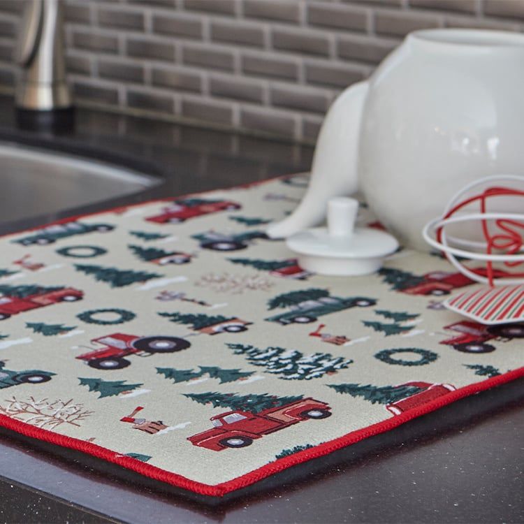 Vintage Xmas Drying Mat