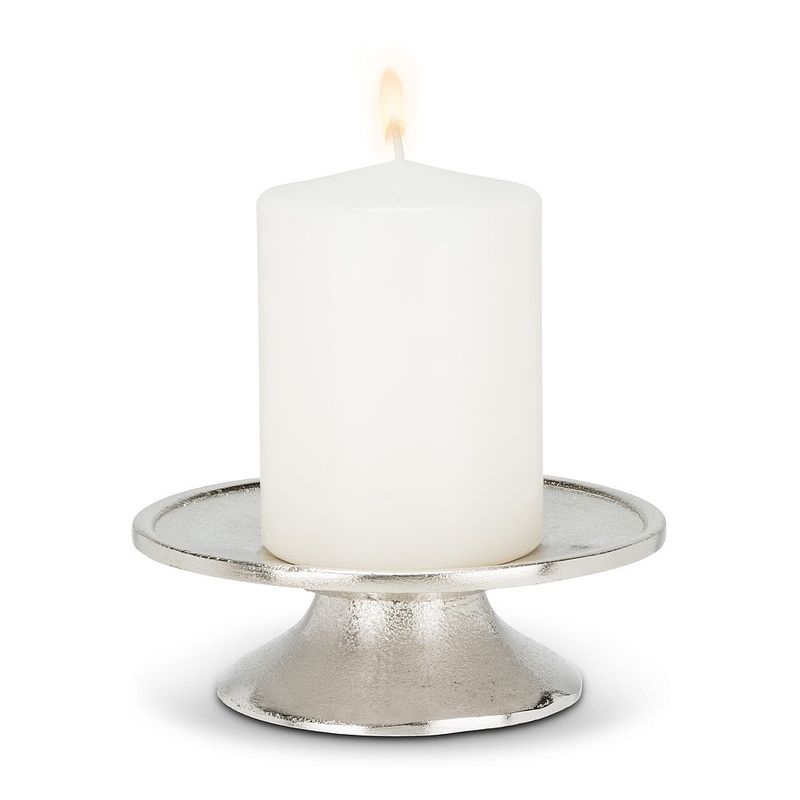 Pillar Candle Plate - Silver