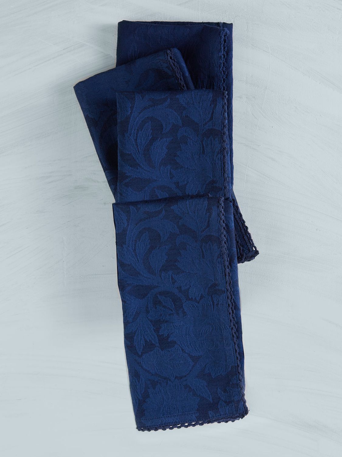 Luxurious Linen Jacquard Napkin Set of 4 - Ink