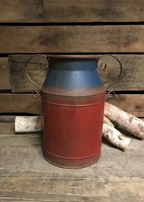 Galvanized Red Milk Can (Tri)