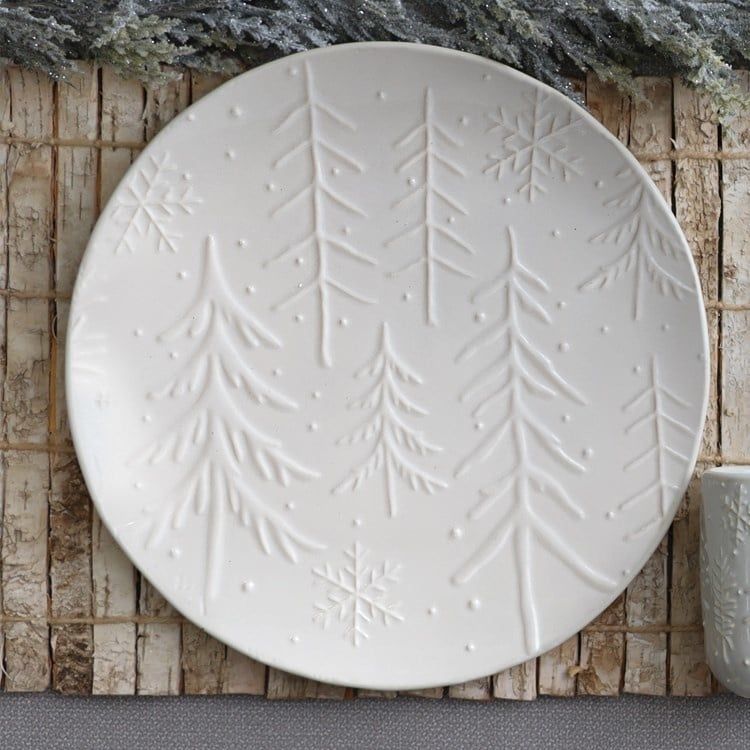 Winter Forest Round Serving Platter