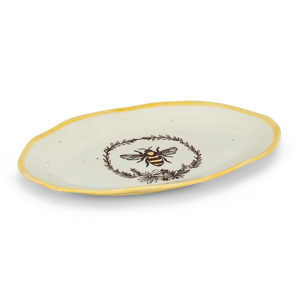 Bee Wreath Oval Platter