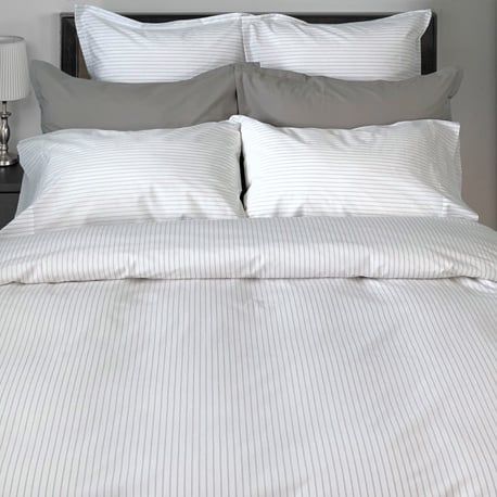Georgia Stripe Dove Euro Sham Set