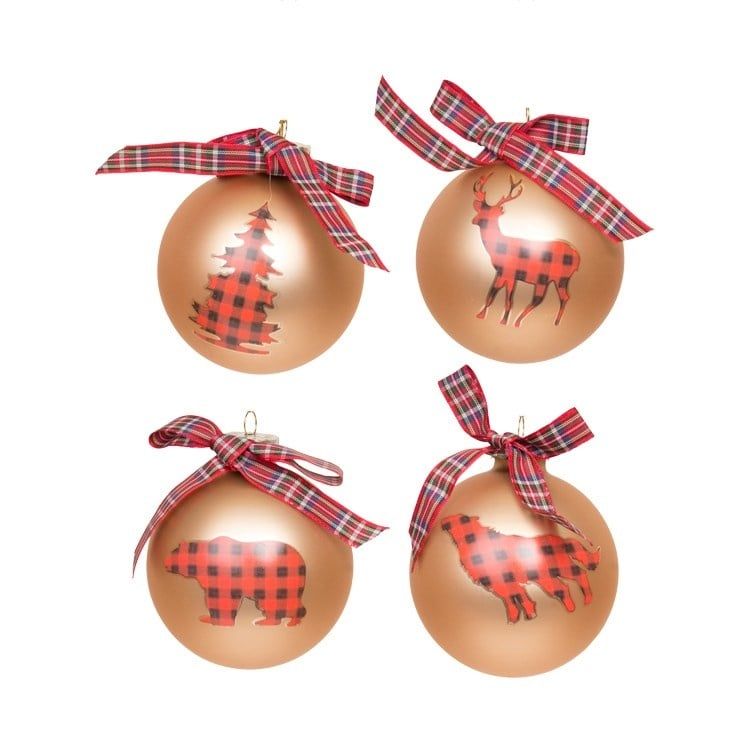Buffalo Check Ornament Set