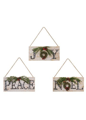 Black Plaid Holiday Sign (Tri)