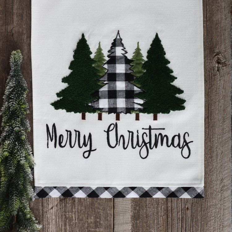 Merry Christmas Forest Table Runner