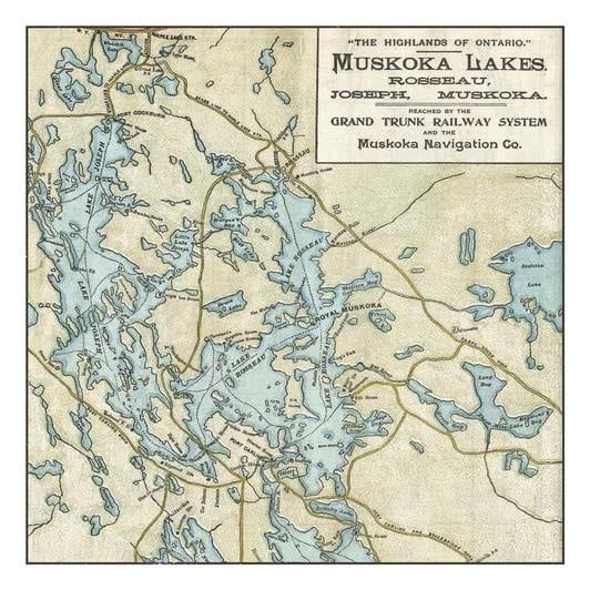 Lake Rosseau &amp; Lake Joe Map Notecards
