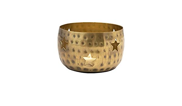 Hammered Golden Star Votive Holder