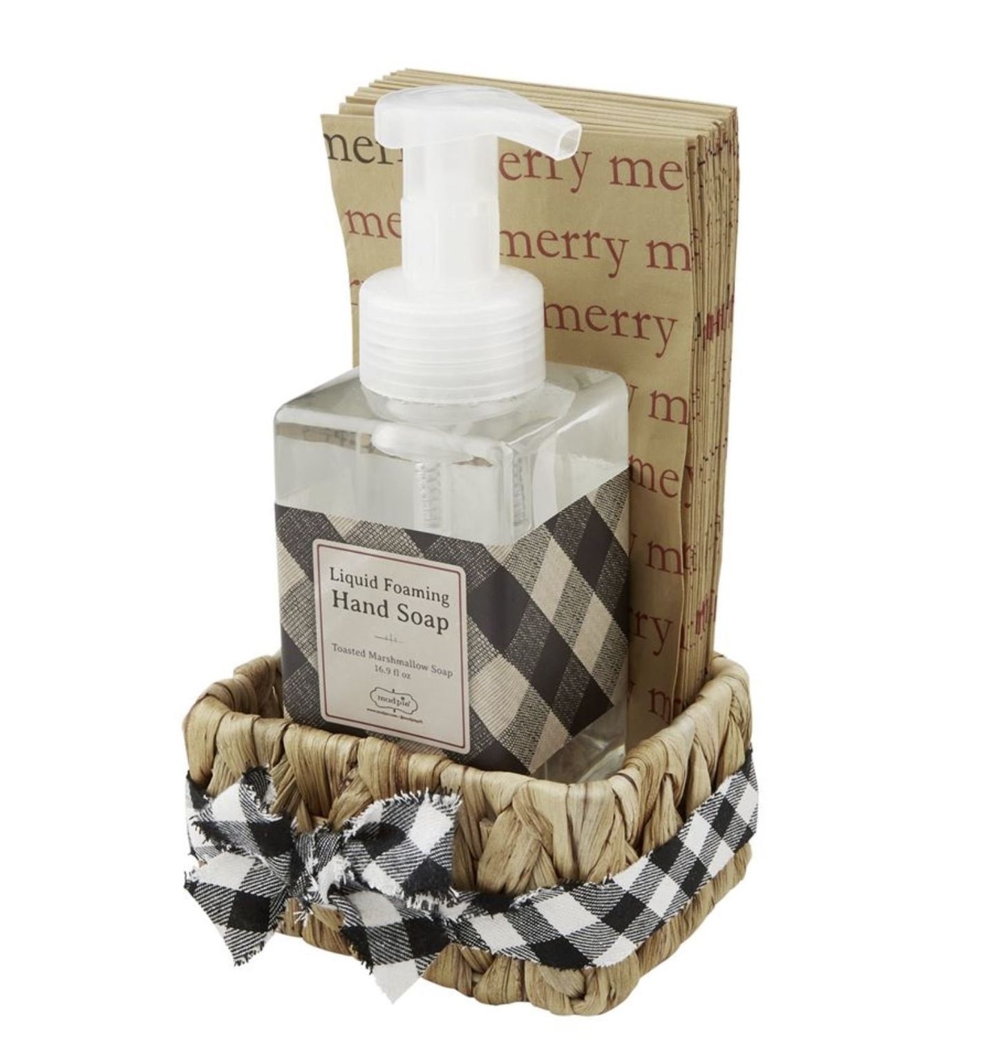 Soap &amp; Napkin Set - Cream Check