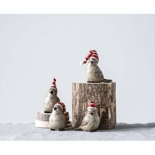 Resin Bird w/Stocking Hat