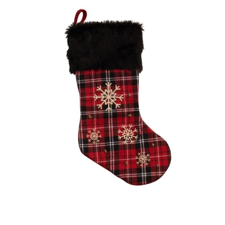 Red Tartan Snowflake Stocking