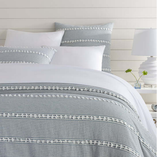 Cambria Linen Duvet Set - Slate Blue