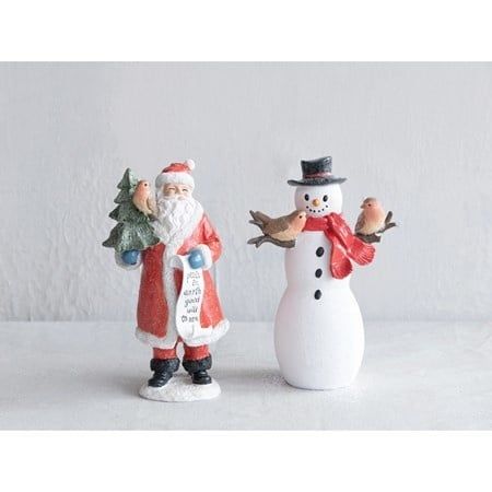 Resin Snowman w/Birds