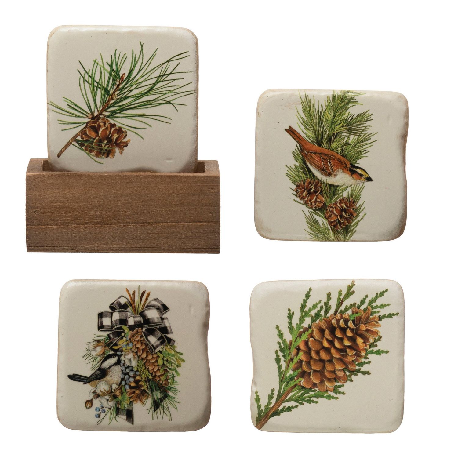 Coasters - Pinecones &amp; Birds
