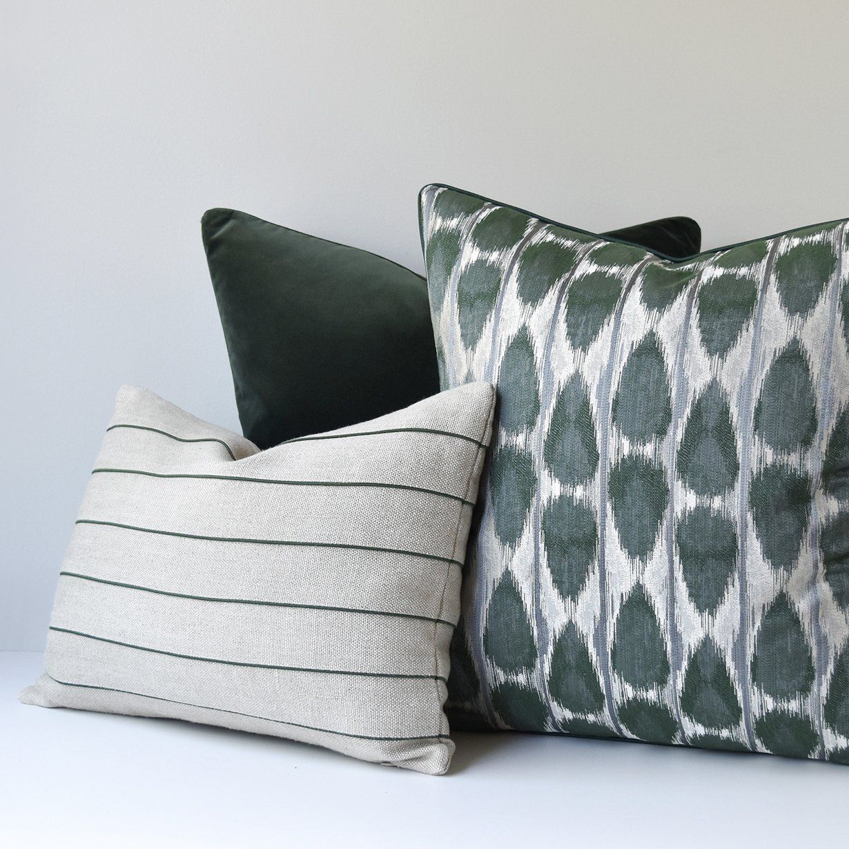 Slubby Linen Flax/Pine Green Toss - 14x20 (RS)
