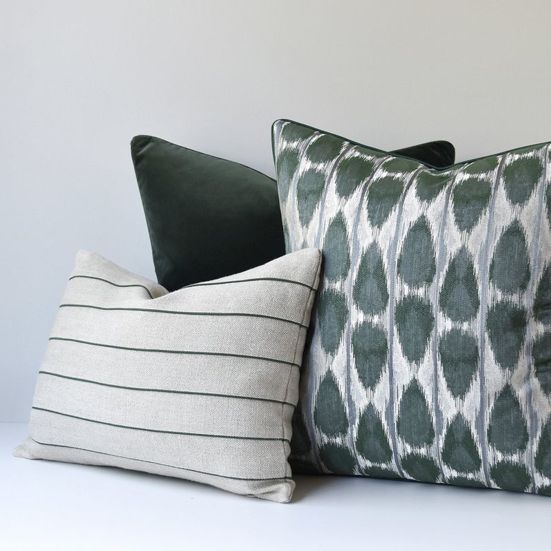 Slubby Linen Flax/Pine Green Toss - 14x20 (RS)