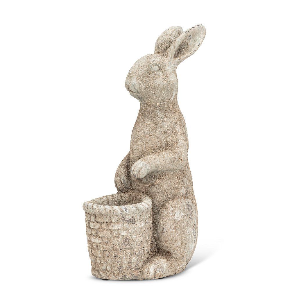 Rabbit with Basket Planter- 14&quot;