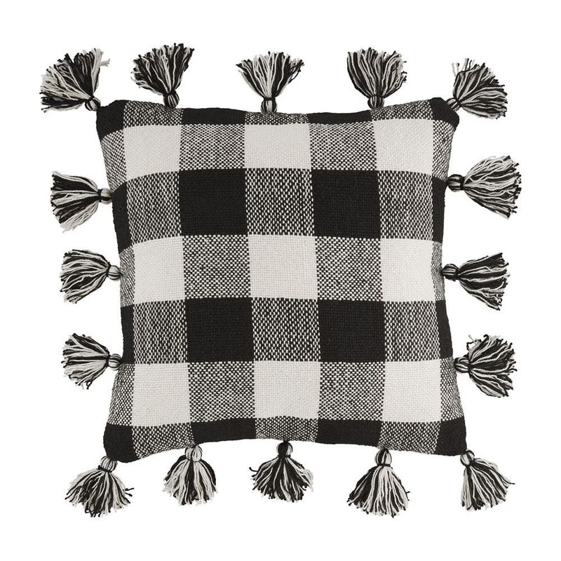 Toss Pillow - Black &amp; White Buffalo Check