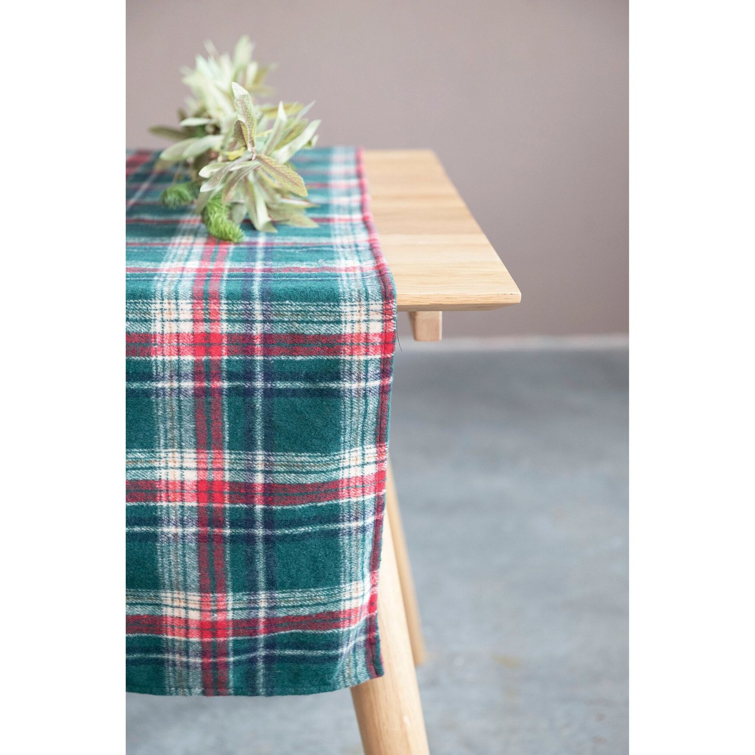 Flannel Plaid Table Runner - 72 X 13