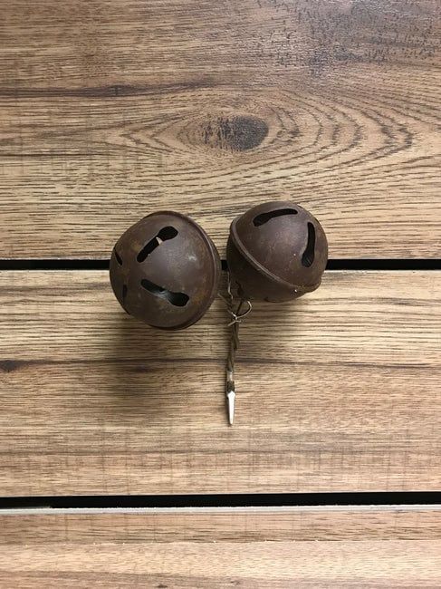Brown Jingle Bell Clips (Tri)