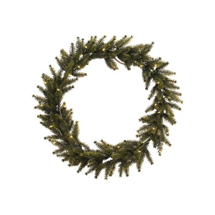 Slim Evergreen LED Wreath