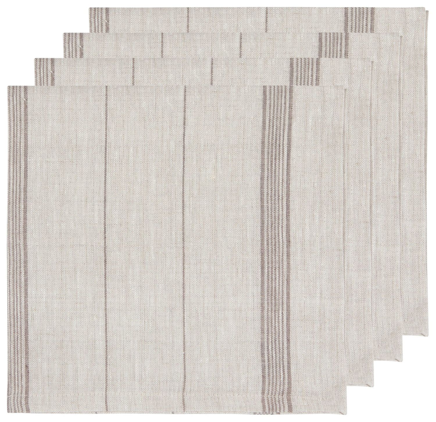 Linen Stripe Napkin S/4 - Shadow