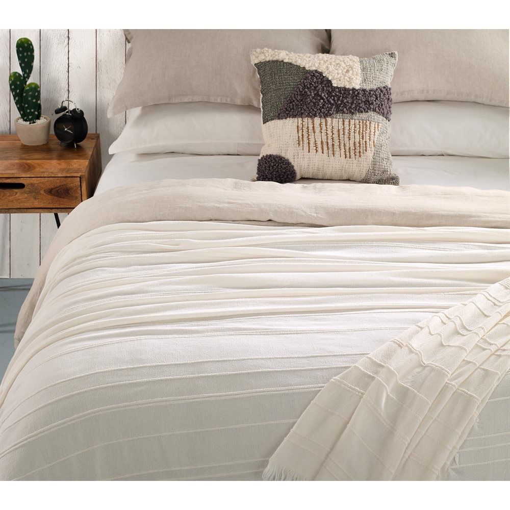 Nantucket White Blanket - Queen