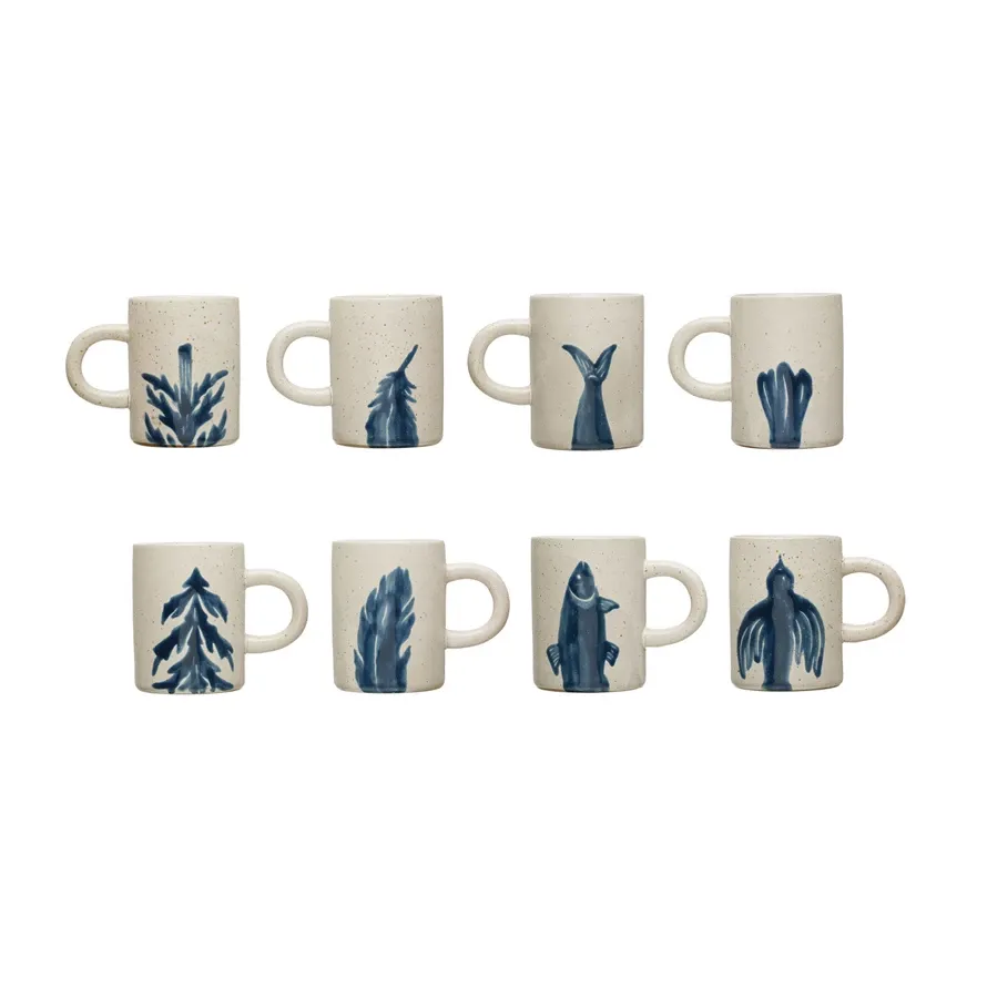 Hand Painted Stoneware Mug - 12 oz