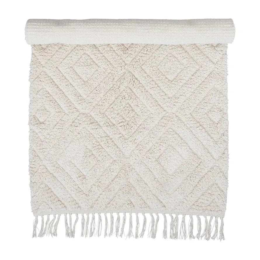3 X 5 Cotton Tufted Rug w/Pattern &amp; Fringe