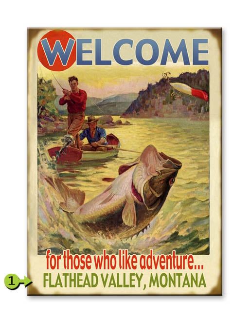 Sign,  Bass Fisherman Welcome (Meiss)