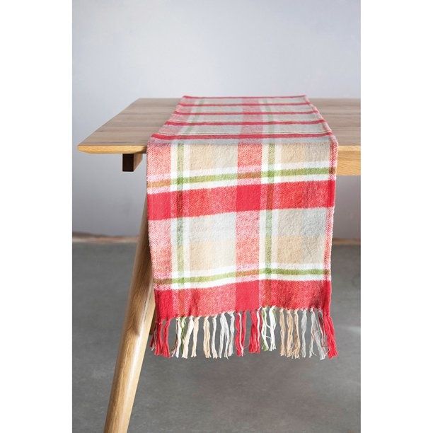 Cotton Flannel Table Runner w/Fringe