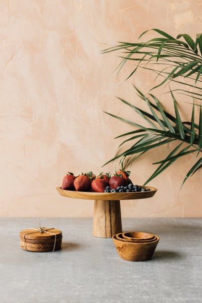 Teak Cake Stand - 11&quot;