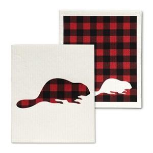 Buffalo Check Beaver Swedish Dishcloth Set