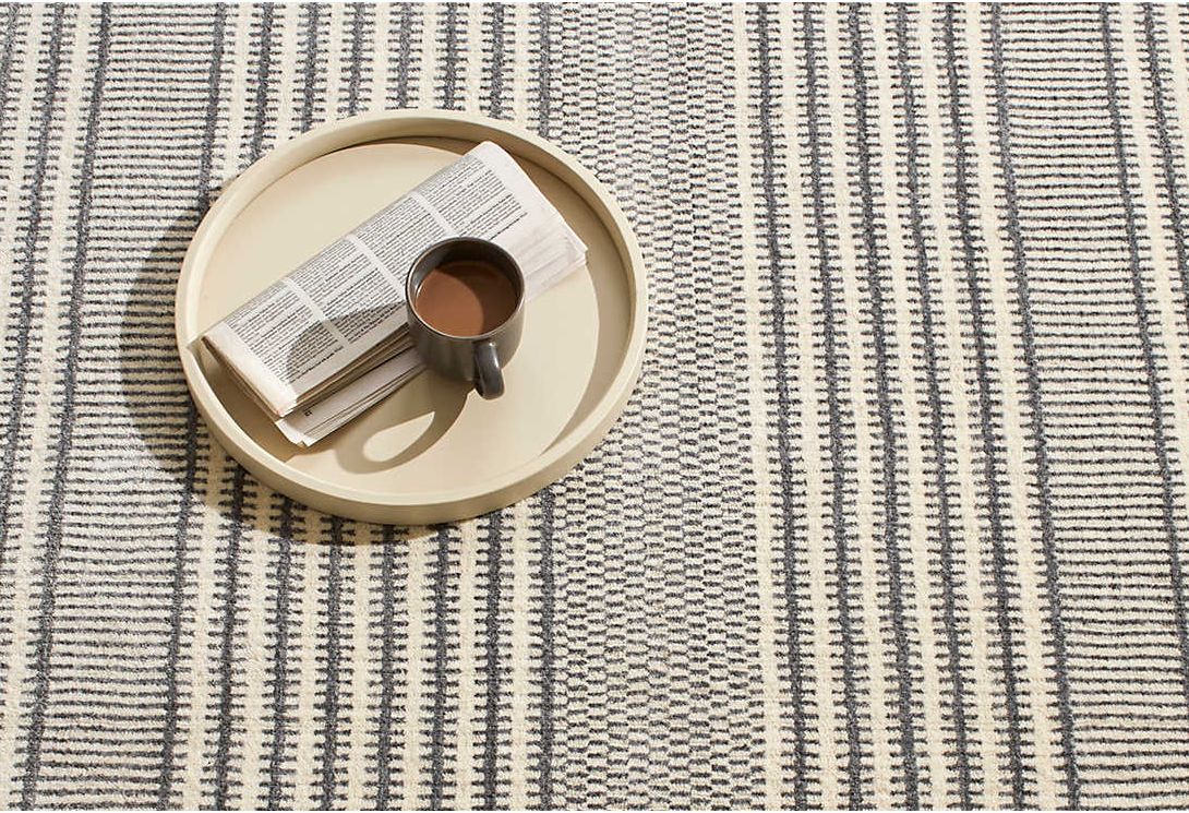 Tracks Grey Loom Wool Rug  - 2 X 3