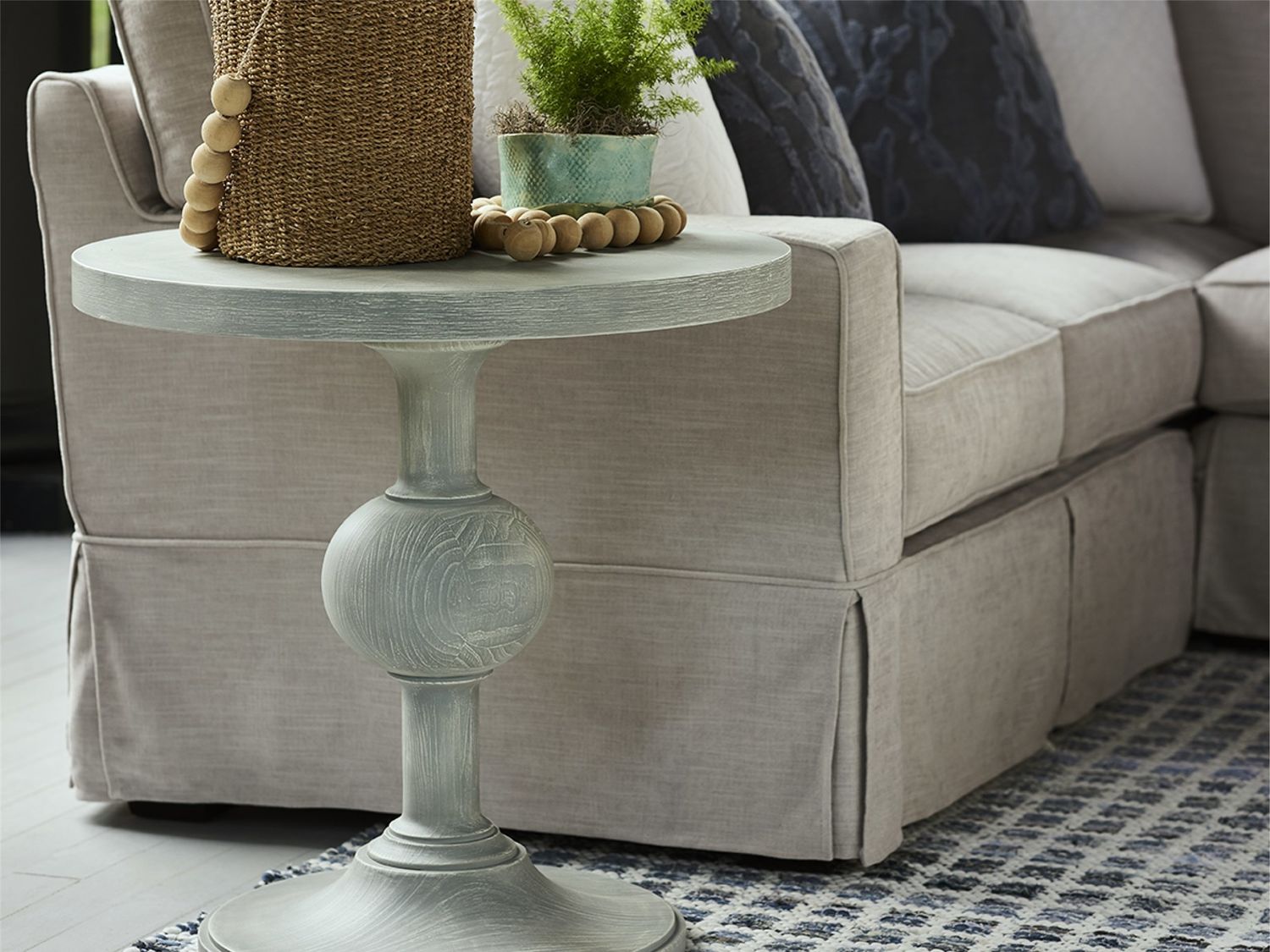 Escape Round Pedestal End Table
