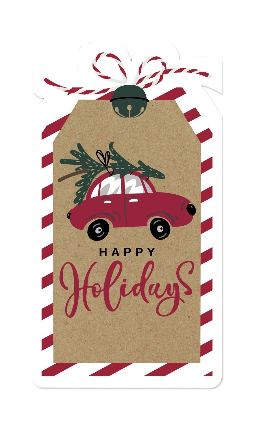 Happy Holidays Car Shaped Serviette