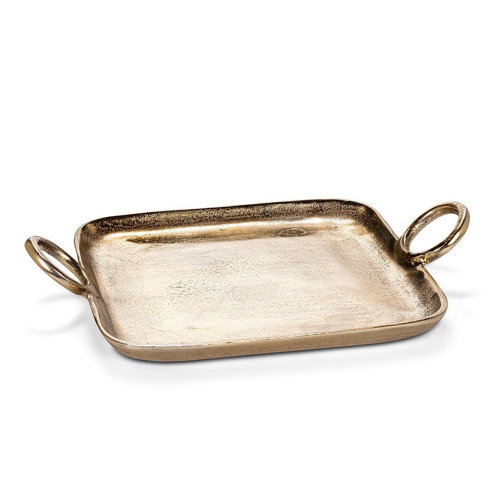 Gold Ring Handle Tray - 12&quot;