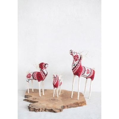 Cotton Knit &amp; Wire Reindeer - Large
