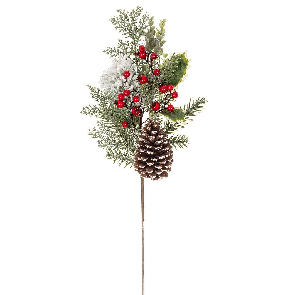 Snowy Pinecone Branch - 23&quot;