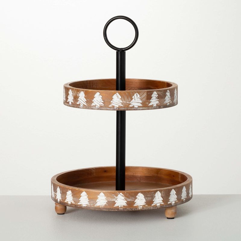 Pinetree Wood Tiered Tray
