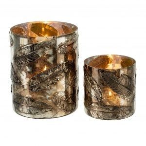 Leaf Relief Votive Black - Large