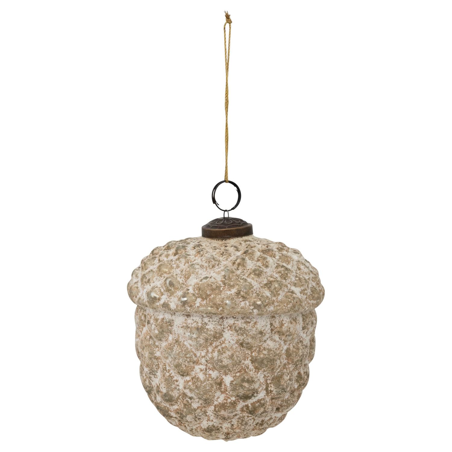 Embossed Glass Acorn Ornament - 5&quot;