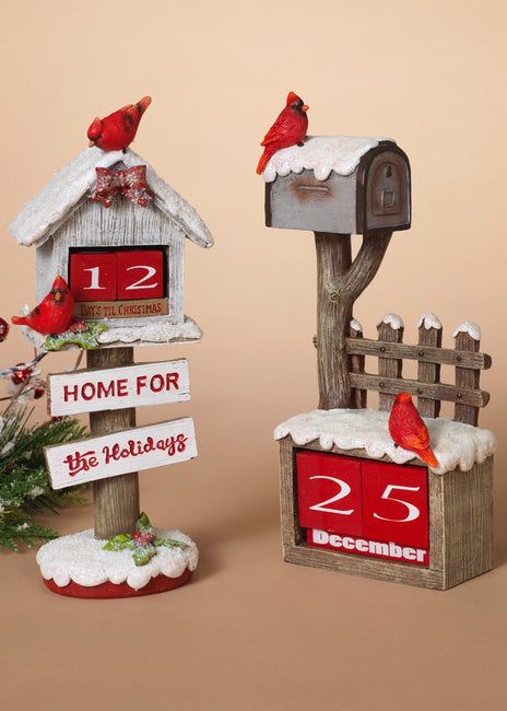 Resin Holiday Birdhouse, Mailbox &amp; Calender